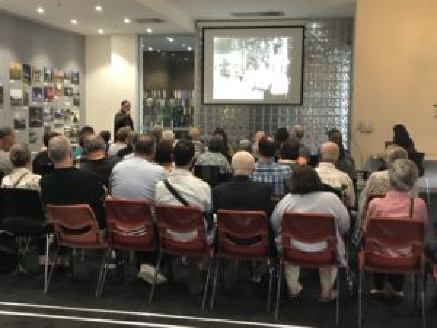 Focus Care clients attending a fantastic event at Campsie Library. Leonard Janiscewski chronicled the history of Greek cafes and milk bars in Australia.